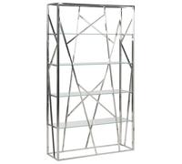 Beliani 4 Tier Shelving Unit Hoxie 175 Cm Metal Silver