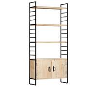 4-Tier Bookcase Bookshelf Cabinet Display Shelf Storage Rack Solid Wood vidaXL