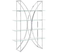 4 Tier Bookcase HOLLOW Metal 175 cm Silver