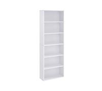 4 Tier Bookcase with Adjustable Shelves, Cloud White / 6 Shelves （24 x 60 x 178.5 cm）