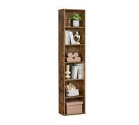 4 Tier Bookcase with Adjustable Shelves, Rustic Brown / 6 Shelves （24 x 40 x 178.5 cm）