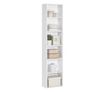 4 Tier Bookcase with Adjustable Shelves, White / 24 x 40 x 178.5 cm / 6 Shelves