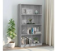 4 Tier Bookshelf Standing Shelf Storage Rack Book Cabinet Engineered Wood vidaXL