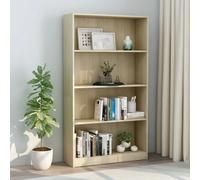 4 Tier Bookshelf Standing Shelf Storage Rack Book Cabinet Engineered Wood vidaXL