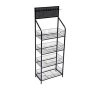 4-Tier Candy Display Stand - Mobile Metal for Kitchen, Living Room, Office, Bathroom, Garage - Versatile White Shelf, 50 x 27 x 140 cm, Perfect for Party & Storage