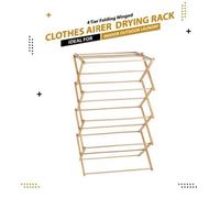 4 Tier Classic Bamboo Wooden Vintage Tradition Folding Clothes Airer Horse Rack