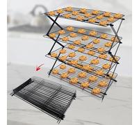 4-Tier Collapsible Cooling Rack For Baking - Expandable & Foldable Cookie Cooling Wire Rack - Baking Rack - Foldable Cooling Rack For Baking Supplies - Premium Quality & Sturdy Legs