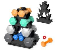 4-Tier Dumbbell Rack Stand Only | Space-Saving Weight Rack for Home Gym, Hand Weight Rack Dumbbell Storage for Dumbbell Set (3-15 LB), Durable Metal Stand with Easy Assembly (Dumbell not Included)