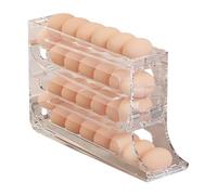 4 Tier Egg Holder For Fridge, Rolling Egg Storage Rack Fridge, Auto Rolling Egg Organizer For Refrigerator, Rolling Egg Tray, Egg Dispenser For Refrigerator