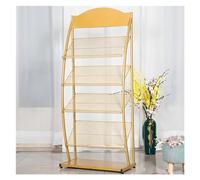 4-Tier Floor Standing Magazine Rack Iron Newspaper Storage Stand for Trade Shows Office Retail Displays Commercial Brochure Holder Information Display Shelf