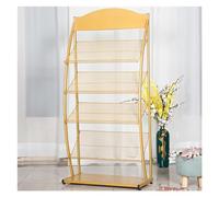 4-Tier Floor Standing Magazine Rack - Iron Newspaper Storage Stand for Trade Shows Office & Retail Store - Commercial Brochure Display Shelf