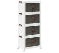 4-tier Foldable Storage Box Stackable Case Cabinet Closet Home Organiser 28L