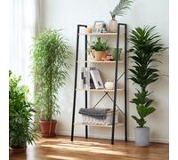 4 Tier Free Standing Ladder Shelf For Living Room Storage Beige