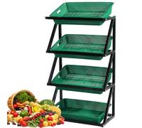 4-Tier Fruit & Vetable Display Rack - Space-Saving Kitchen Shelf for Home & Markets - Perfect for nizing Fresh Produce & Maximizing Sto!
