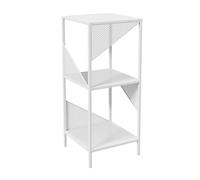 4-Tier Geometric Bookshelf Freestanding Storage Rack with Open Cubes for Home Office Living Room & Study - Easy to Assemble, Modern White Design