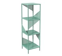 4-Tier Geometric Bookshelf Freestanding Storage Rack with Open Cubes for Home Office Living Room & Study - Easy to Assemble, Modern White Design