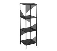 4-Tier Geometric Bookshelf Freestanding Storage Rack with Open Cubes for Home Office Living Room & Study - Easy to Assemble, Modern White Design