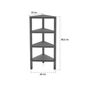 (4 Tier Grey) Triangle Corner Shelf Space-Saving Shelving Unit