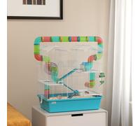 4 Tier Hamster Cage with Tubes, for Drawf, 58 x 36 x 65cm, Light Blue PawHut Light Blue One Size