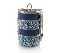 4 Tier Handpainted Blue Tiffin