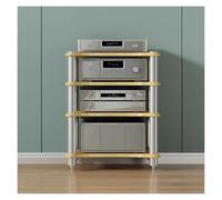 4-Tier Heavy-Duty Dual Column Rack - Modern HiFi Audio Stand for Living Room & Small Spaces - Sturdy Tower Shelves for Home Theater Equipment