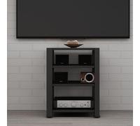 4-Tier HiFi Audio Rack - Multifunctional Stereo Stand & Storage Cabinet for Audio Systems Freestanding Phono Shelf Slim Design Black Compact 60x52x72 cm