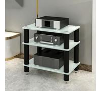 4-Tier HiFi o Rack with Tempered s Anti-Vibrat Support for o Equint Premium Sound System Sto Modern Home Theater Fur