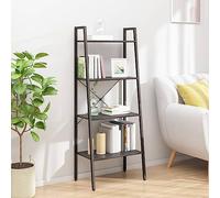 4-Tier Industrial Bookshelf & Plant Stand Versatile Storage Unit for Living Room Bedroom Kitchen & Office Stylish Black Design Perfect for Home Decor & nization