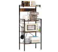 4-Tier Kitchen Bakers Rack Microwave Oven Stand w/ Power Outlet-Brown