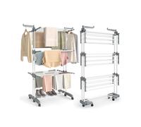 4-Tier Large Foldable Clothes Airer, Cloud White + Dove Grey / 4-Tier (173H cm)