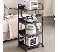4-Tier le Salon Trolley Cart with Wheels Black Cosmetic Instruments Stand for Professal Salons & Spas Beau Equint Sto nizer