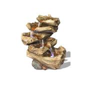 4 Tier Log Cascade Water Feature Nebraska Falls with Lights 51cm Primrose Natural One Size