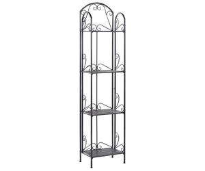4 Tier Metal Bathroom Shelves Black VALDIVIA