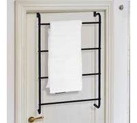 4 Tier Metal Over Door Towel Rail Rack Hanger Holder Bathroom Storage Organizer