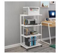 4-Tier Metal Printer nd - le Copier & Shredder Shelf for Office & Living Room - Sturdy e for Fax Machine & Scanner - d h
