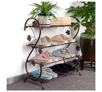 4-Tier Metal Shoe Rack, Wrought Iron Entryway nizer with Plastic Feet, Stylish and Durable Shoe Storage for Home, Living Room, and Entry Hall