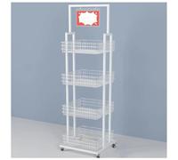 4-Tier Metal Wire Snack Display Rack - Multi-Purpose Storage Shelf for Kitchen, Office & Supermarket Organization - Ideal for Easy Access & Stylish Display