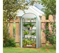 Outsunny 80 x 49 x 160cm Mini Greenhouse Portable Green House with Shelf White