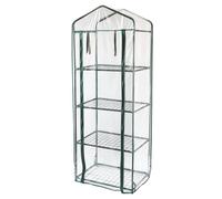 Mini Greenhouse 4 Tier with Plastic Cover Monstershop Green One Size