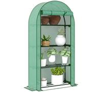 4 Tier Mini Greenhouse Reinforced PE Cover Portable Plant Grow House Outdoor