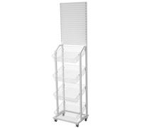 4-Tier Mobile Display Rack with Baskets - Space-Saving Snack Organizer for Supermarkets, Offices & Convenience Stores - Versatile Rolling Storage Solution for Easy Access & Display