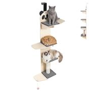 4-Tier Over The Door Cat Tree, Solid Wood Vertical Cat Climbing Frame with Scratching Posts, Space Saving Hanging Tower for Indoor Cats, Sturdy Jumping Shelves [object Object]