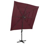 vidaXL 4-Tier Garden Parasol with Aluminium Pole Outdoor Umbrella Bordeaux Red