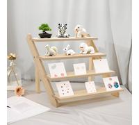 4 Tier Pine Wood Desktop Display Stand