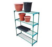 4 Tier Plant Decor Rack - Display Shelving Unit | Multi Purpose Greenhouse Rack | Stainless Steel | Space Saving | Versatile | Easy To Install | Perfect As Rustic Home Decor & Great Gift