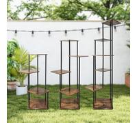4 Tier Plant Stand Indoor Tall Metal Flower Shelf, Corner Flower Pots Holder for Multiple Plants, Wooden Tiered Plant Shelf Display Rack Flower Shelves for Living Room Bedroom Balcony Garden Patio