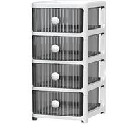 4 Tier Plastic Storage Small Clear Drawers Tower Unit Home Office Desktop Bathroom School Stationary Make Up Organiser