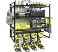 4 Tier Power Tool Organizer Storage Rack, Power Drill Tool Holder, Heavy Duty Tool Shelf, storing screwdrivers and pliers, Floating Tool Shelf for Garage,Home,Workshop Shed Pegboard Basement