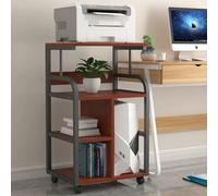 4-Tier Printer Stand with Storage Shelf, Heavy-Duty Mobile Cart for Office Supplies, Fax, Scanner, File, and Book Organization