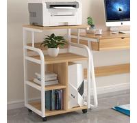4-Tier Printer Stand with Storage Shelf, Heavy-Duty Mobile Cart for Office Supplies, Fax, Scanner, File, and Book Organization